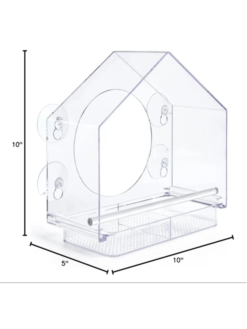 NEW Window Weather Proof Transparent Acrylic Bird Feeder Watching for cats